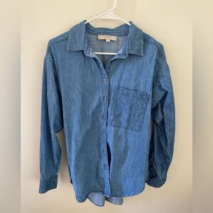 NWOT LOFT Blue Denim Shirt size small